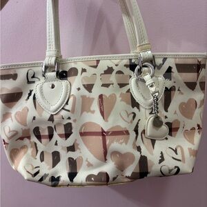 Burberry Cream and Brown Heart Tote